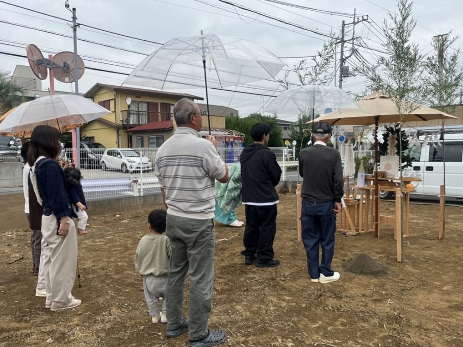 雨降って地固まる、地鎮祭。